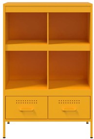 mustársárga acél tálalószekrény 68 x 39 x 101,5 cm