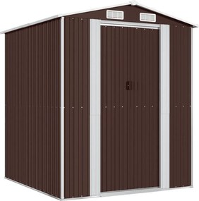 vidaXL sötétbarna horganyzott acél kerti fészer 192 x 191 x 223 cm