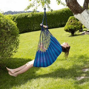 Függő hintafotel állvány nélkül, kék, NIKOLO NEW