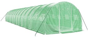 zöld acélvázas melegház 42 m² 14 x 3 x 2 m