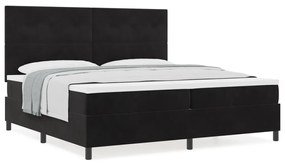 Boxspring Ágy Matrac nélkül Fekete 200x200 cm Bársony