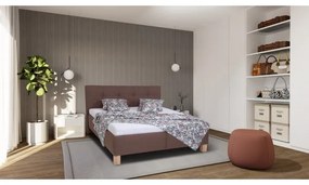 MARIA kárpitozott ágy tárolóval, matrac nélkül, 160x200 cm, barna