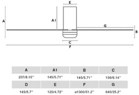 FARO 33828 - Mennyezeti ventilátor PUNT TUB M fehér átm. 130 cm + távirányítás