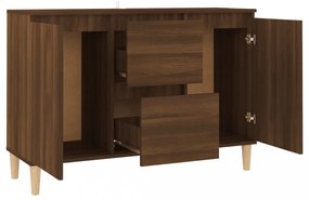barna tölgyszínű szerelt fa tálalószekrény 101 x 35 x 70 cm