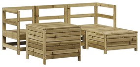 vidaXL 5 részes impregnált fenyőfa kerti kanapészett