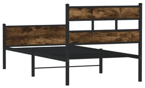 füstös tölgy színű szerelt fa ágykeret matrac nélkül 107x200 cm