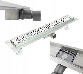 Tropfen Lineáris lefolyó zuhanyszifonnal acél zuhanytálca 60CM