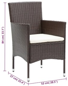 vidaXL 11 részes barna polyrattan kültéri étkezőgarnitúra