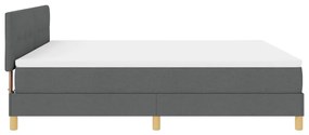 Rugós ágy matraccal és LED világítással Sötétszürke 180x200 cm Szövet