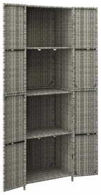 szürke polyrattan kerti tárolószekrény 59 x 40 x 180 cm