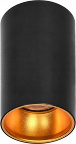 Eliza, mennyezeti lámpatest, GU10, IP20, kerek, fekete-arany, alumínium