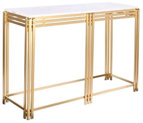 Modern Arany színű design konzolasztal márvány lappal