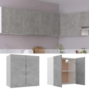 betonszürke szerelt fa függő szekrény 60 x 31 x 60 cm
