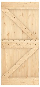 tömör fenyőfa tolóajtó fémszerelék szettel 95 x 210 cm