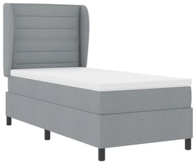 Boxspring Ágy Mattal Világosszürke 100x200 cm Szövet