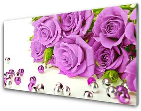 Modern üvegkép rózsa virágok 120x60cm