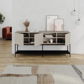 Fekete-krémszínű komód 180x80x40 cm Amira – Marckeric