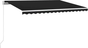 vidaXL antracitszürke szélérzékelős és LED-es napellenző 450 x 300 cm