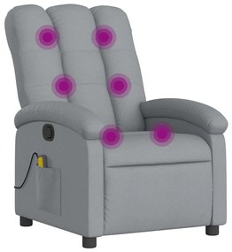vidaXL világosszürke szövet dönthető masszázsfotel