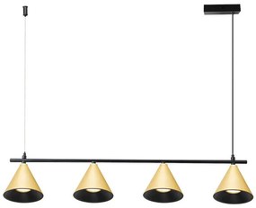 Csillár zsinóron CONE 4xGU10/10W/230V arany/fekete