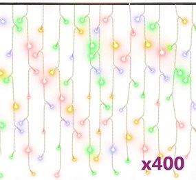 vidaXL 8 funkciós színes LED-es jégcsapfényfüggöny 400 LED-del 10 m
