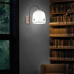 Kolarz A1352.61.G.100-Fali lámpa NONNA 1xE27/60W/230V szarvas tölgy/fehér/zöld