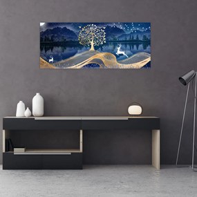 Szarvas képe teliholdkor (120x50 cm)