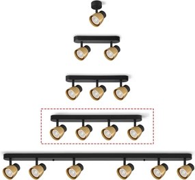 Brilagi - LED RGBW dimmelhető spotlámpa NUGGET 4xGU10/6W/230V fekete/arany