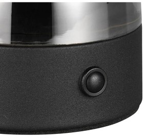 Szürke LED asztali lámpa üveg búrával (magasság 18 cm) Dooley – Trio