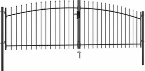 vidaXL kétajtós lándzsahegytetejű kerítéskapu 400 x 174,5 cm
