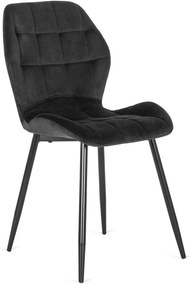 Fekete Bársony Étkezőszék LUCKY