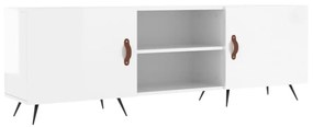 fehér magasfényű szerelt fa TV-szekrény 150x30x50 cm