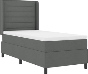 vidaXL LED Box Spring Ágy matracmal Sötétszürke 80 x 200 cm szövet