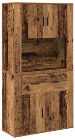 Magas öltözködő szekrény Régi fa 80x33x150 cm Mérnöki Fa