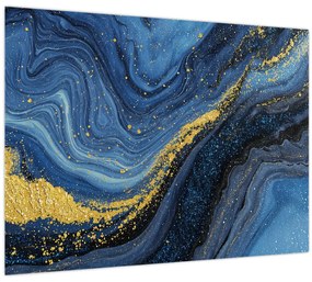 Kép - Kék-arany absztrakció (70x50 cm)