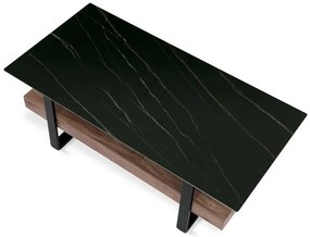 Fekete Márványhatású Luxus Dohányzóasztal. Méret: 120x60 cm. Terhelhetőség: 25 kg. AHG-286