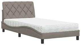 tópszínű szövet ágy matraccal 100x200 cm