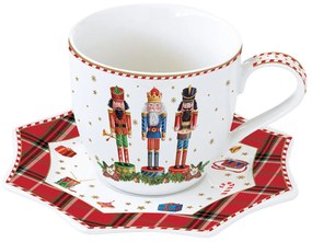 Porcelán diótörő teás csésze + alj Vintage Nutcracker