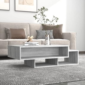 Szürke sonoma színű szerelt fa dohányzóasztal 105x55x32 cm