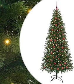 vidaXL Mű karácsonyfa 300 LED-del állvánnyal Zöld 210 cm PE és PVC