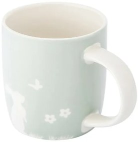 Altom Porcelánový hrnek Zajíc s motýlem, 360 ml,zelená