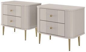 Vesper 56 cm-es éjjeliszekrény készlet - kasmír / arany lábak