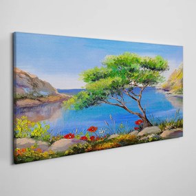 Vászonkép Virágok fa tengeri természet