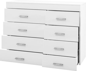 HOMCOM Mobil Fiókos Szekrény Fa Anyagból Hálószobába, Konyhába, Fürdőszobába 90×35×73cm Fehér | Aosom