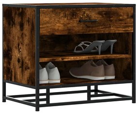 cipőpad füstölt tölgy 60x40x53,5 cm fából és fémből készült