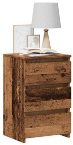 2 db antik fa színű szerelt fa éjjeliszekrény 40x35x62,5 cm
