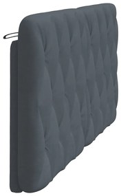 sötétszürke bársony fejtámla párna 180 cm