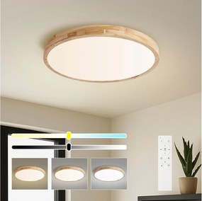 Brilagi - LED dimmelhető lámpatest WOODLINE LED/72W/230V 3000-6000K tölgy átm. 60 cm +távirányító