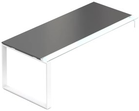 Creator asztal 200 x 90 cm, fehér alap, 1 láb, antracit