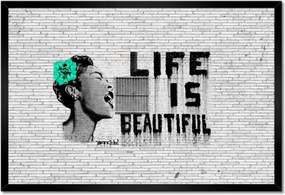 Poszterek keretben 60x40 Banksy Life is beautiful